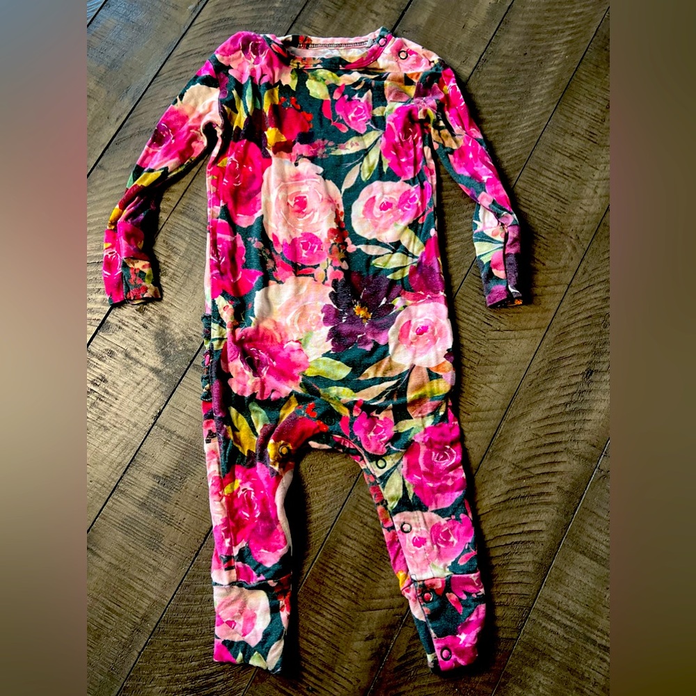 Posh Peanut Long Sleeve Floral Bodysuit